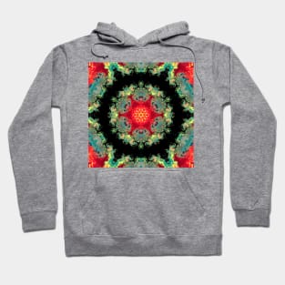 Psychedelic Hippie Red Teal and Black Hoodie